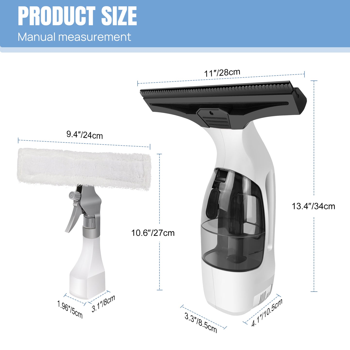 Cordless Window Vacuum and Squeegee Cleaner